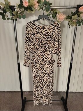 Torrid Animal-Print Long Sleeve Cutout Dress